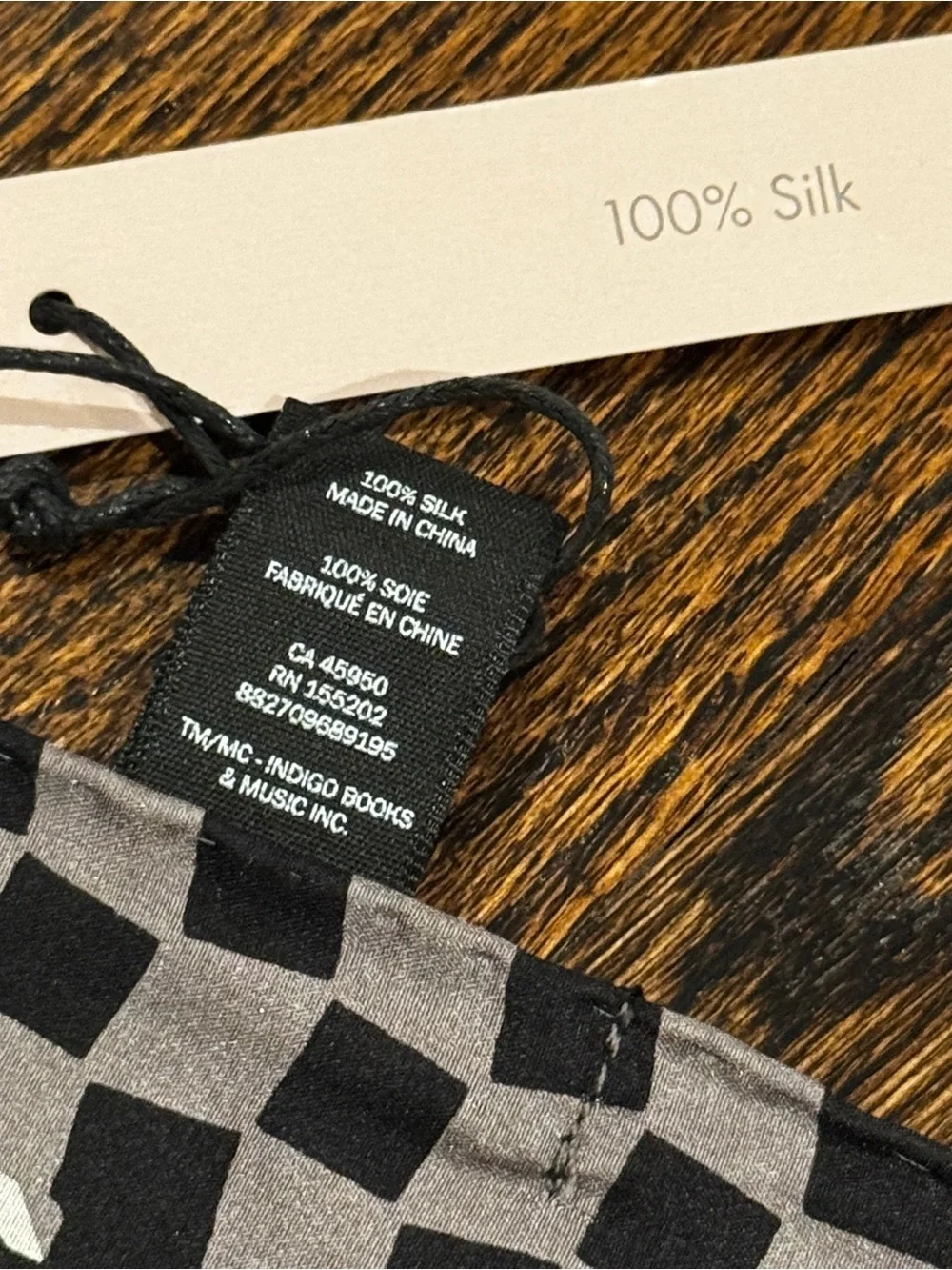 Love and Lore Black and Gray Silk Scarf
